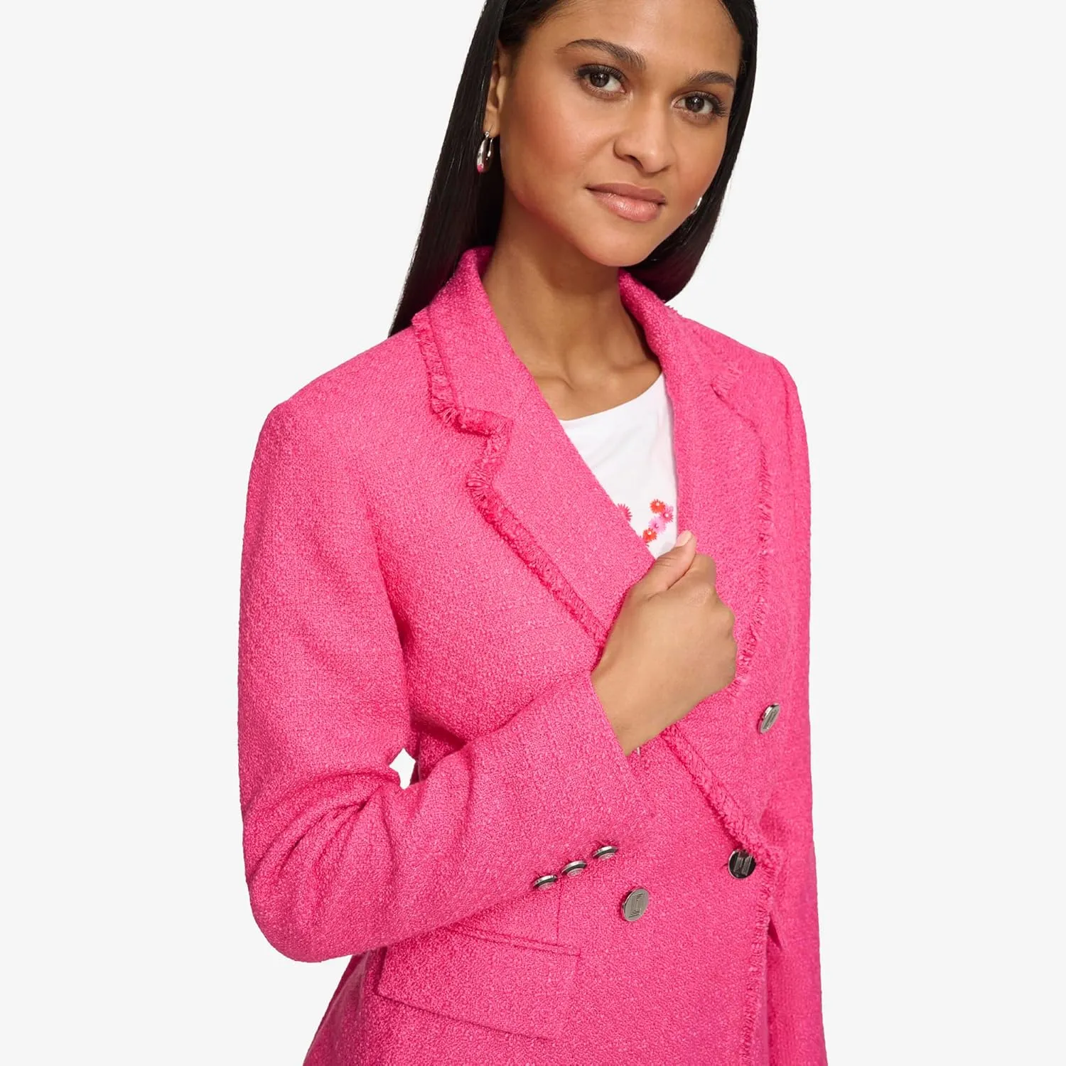Karl Lagerfeld Paris Women's Tweed Blazer Jacket