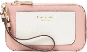 kate spade new york Ava Pebbled Leather Coin Card Case Wristlet, Colorblocked Rose Smoke Multi