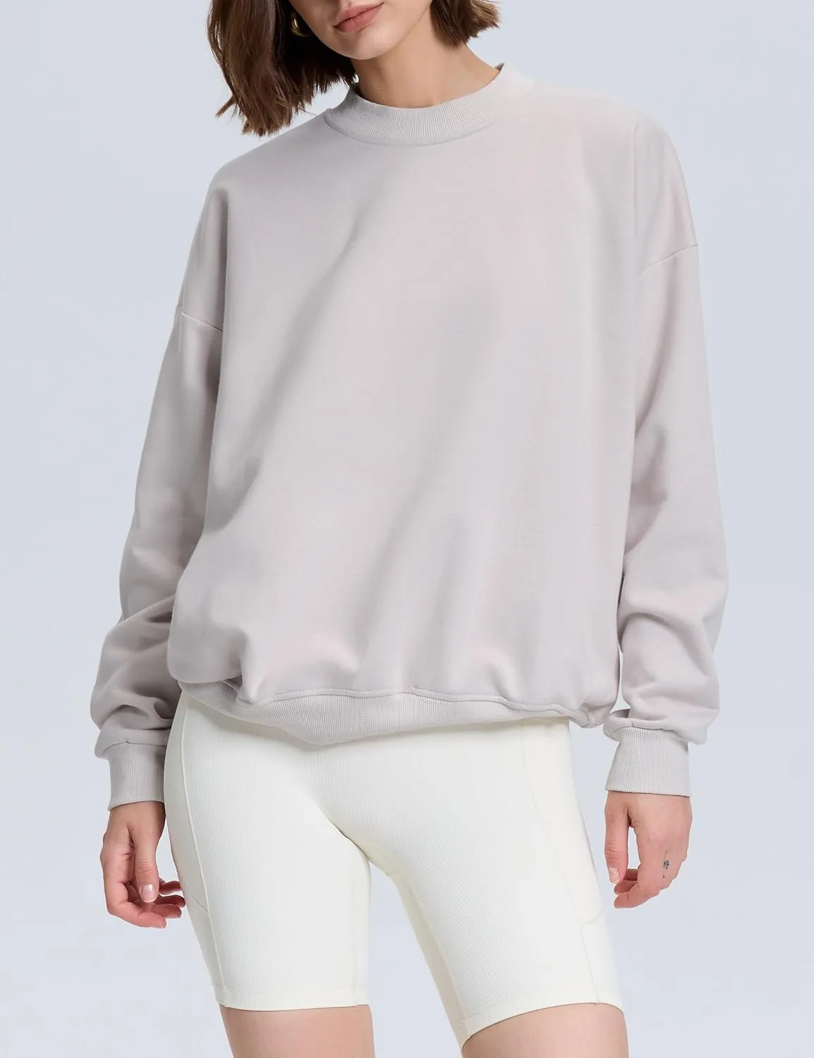 kayamiya Women's Oversized Crew Neck Sweatshirts Lightweight Casual Long Sleeve Fleece Pullover