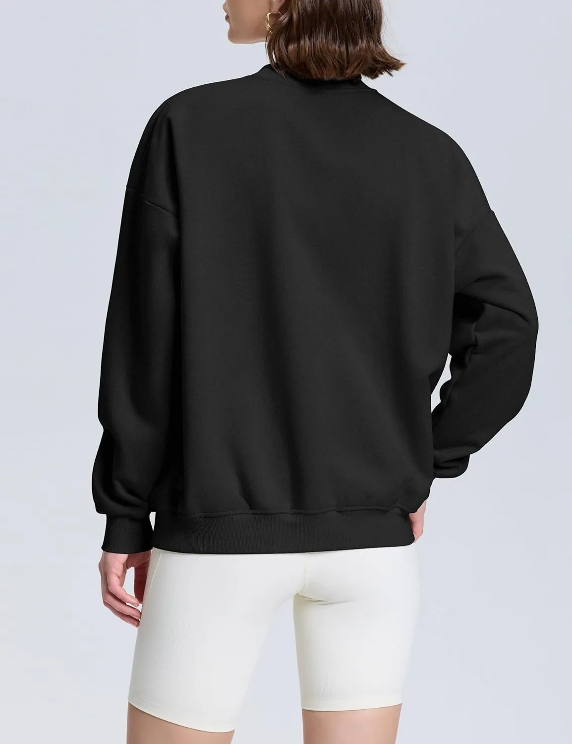 kayamiya Women's Oversized Crew Neck Sweatshirts Lightweight Casual Long Sleeve Fleece Pullover