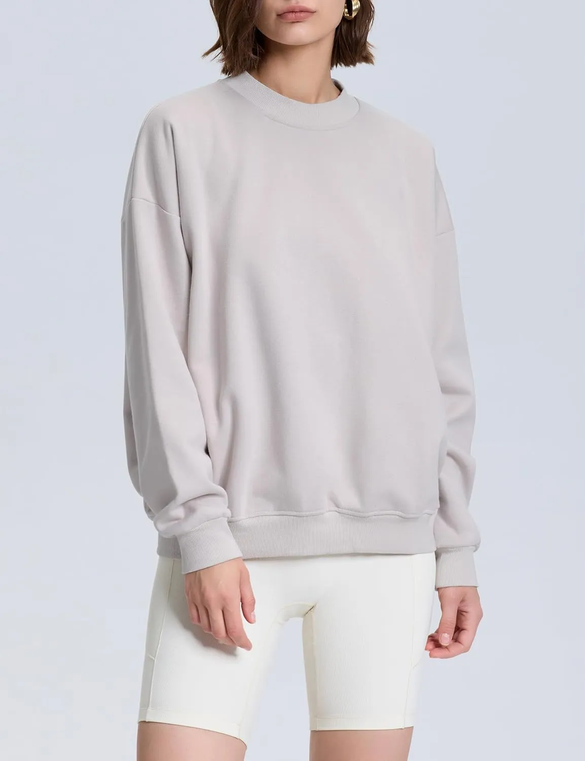 kayamiya Women's Oversized Crew Neck Sweatshirts Lightweight Casual Long Sleeve Fleece Pullover