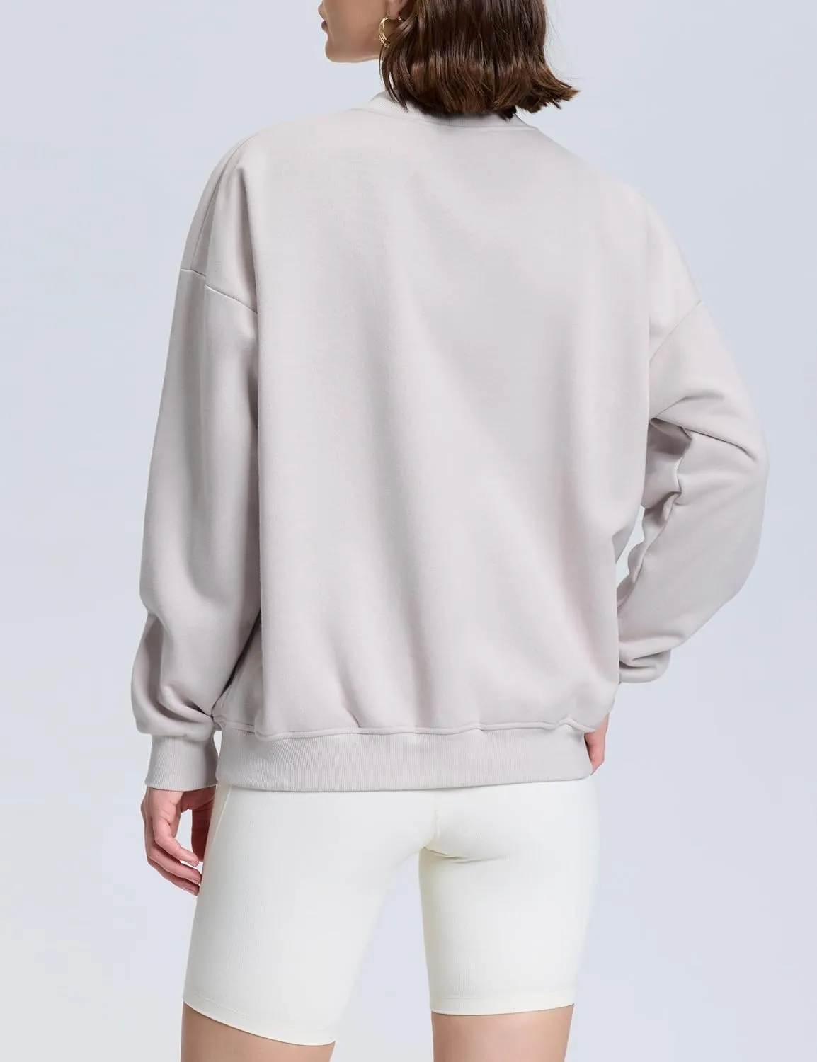 kayamiya Women's Oversized Crew Neck Sweatshirts Lightweight Casual Long Sleeve Fleece Pullover