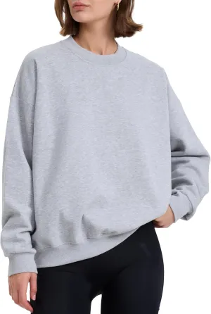 kayamiya Women's Oversized Crew Neck Sweatshirts Lightweight Casual Long Sleeve Fleece Pullover