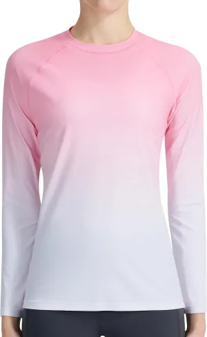KPSUN Womens Long Sleeve Rash Guard UPF 50  Swim Shirts Sun Uv Protection Surfing Top for Beach Swimming Quick Dry