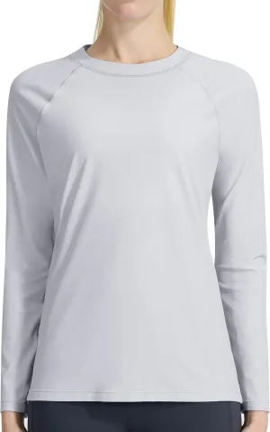 KPSUN Womens Long Sleeve Rash Guard UPF 50  Swim Shirts Sun Uv Protection Surfing Top for Beach Swimming Quick Dry