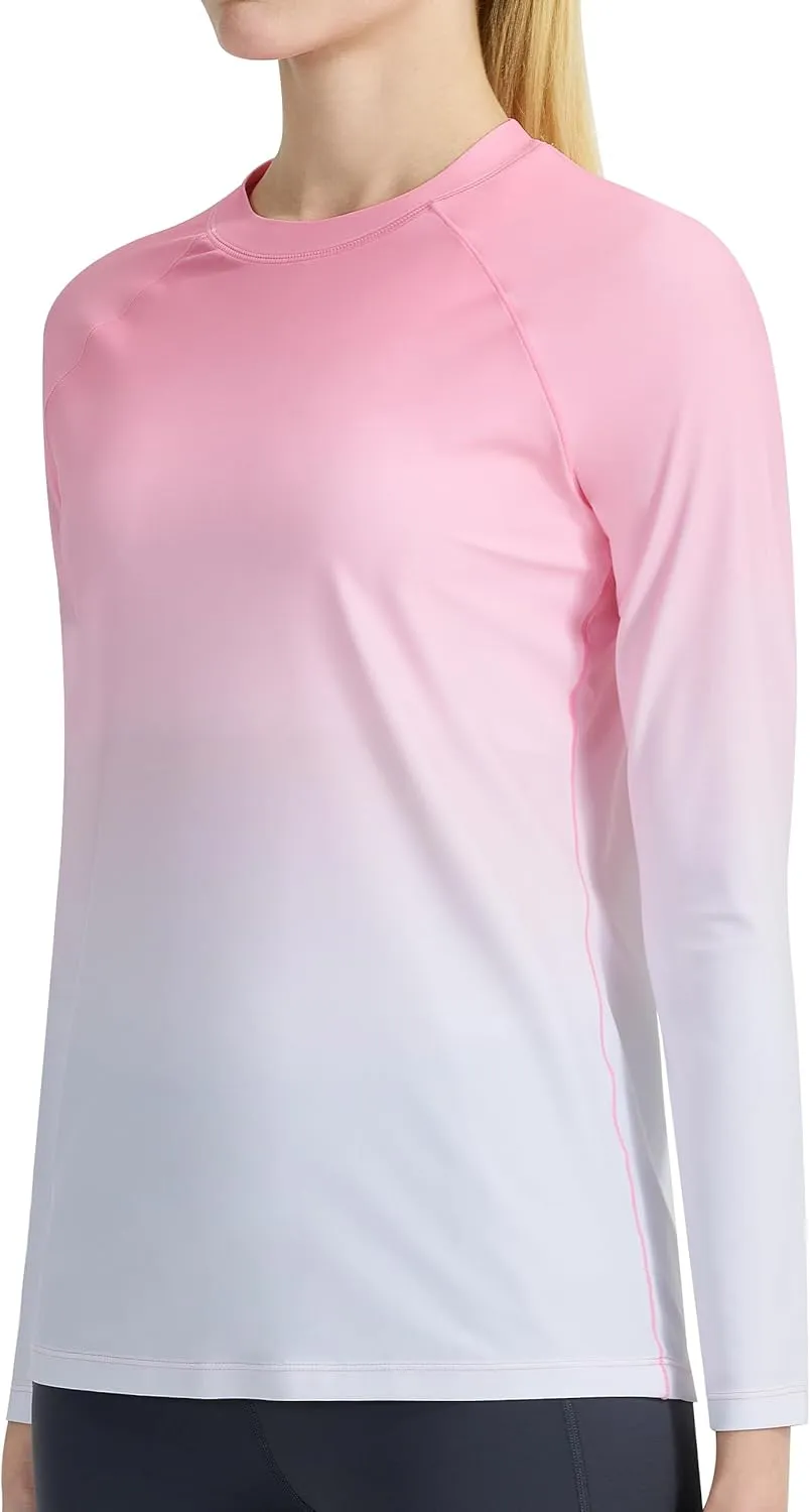 KPSUN Womens Long Sleeve Rash Guard UPF 50  Swim Shirts Sun Uv Protection Surfing Top for Beach Swimming Quick Dry