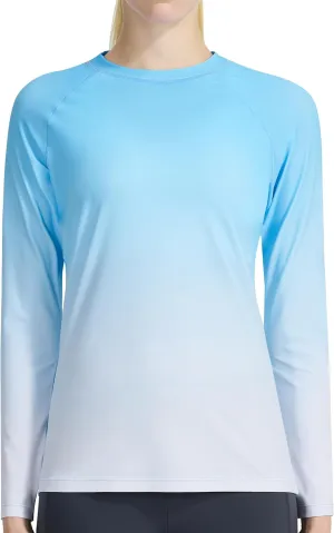 KPSUN Womens Long Sleeve Rash Guard UPF 50  Swim Shirts Sun Uv Protection Surfing Top for Beach Swimming Quick Dry