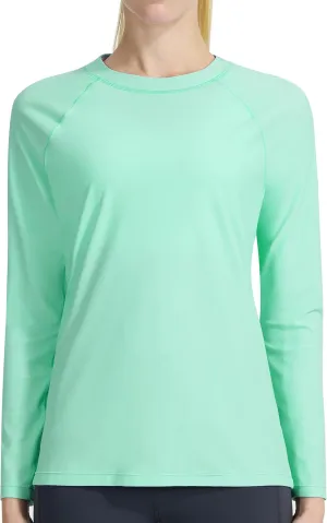KPSUN Womens Long Sleeve Rash Guard UPF 50  Swim Shirts Sun Uv Protection Surfing Top for Beach Swimming Quick Dry
