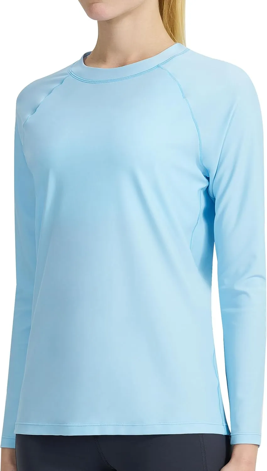 KPSUN Womens Long Sleeve Rash Guard UPF 50  Swim Shirts Sun Uv Protection Surfing Top for Beach Swimming Quick Dry