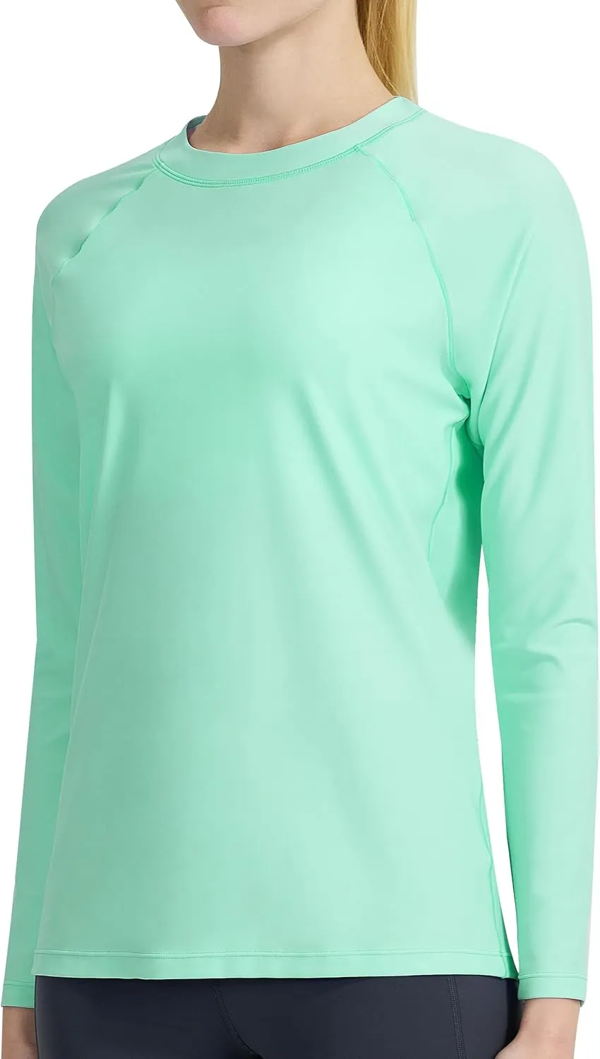 KPSUN Womens Long Sleeve Rash Guard UPF 50  Swim Shirts Sun Uv Protection Surfing Top for Beach Swimming Quick Dry