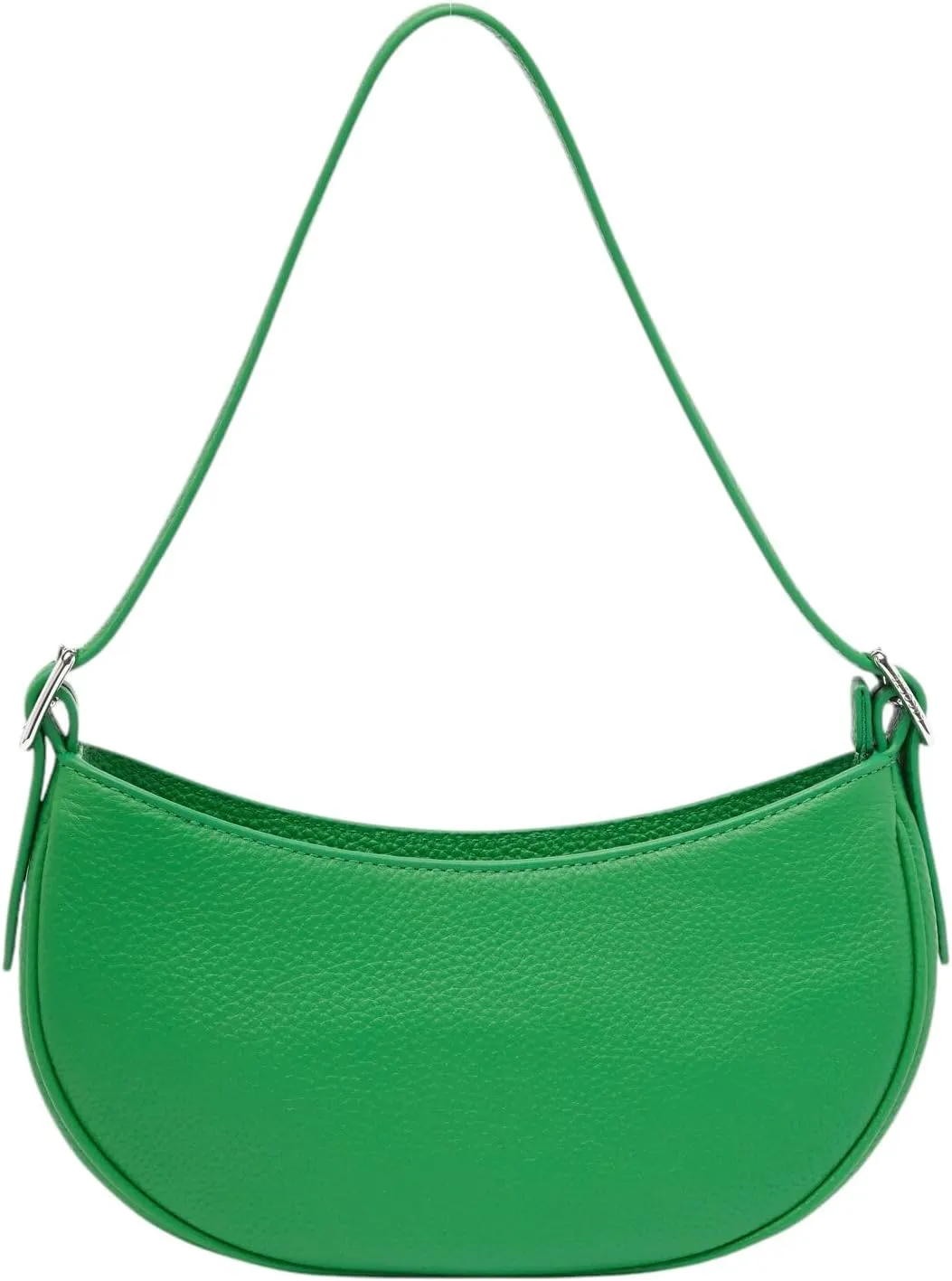 Lacoste Women's Top Grain Leather Halfmoon Shoulder Bag, Bright Green, One Size
