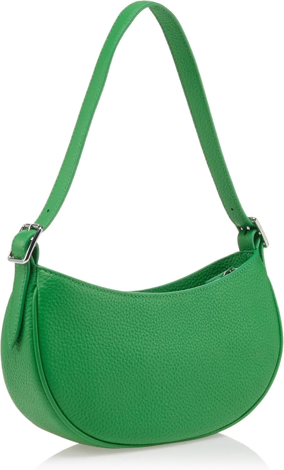 Lacoste Women's Top Grain Leather Halfmoon Shoulder Bag, Bright Green, One Size