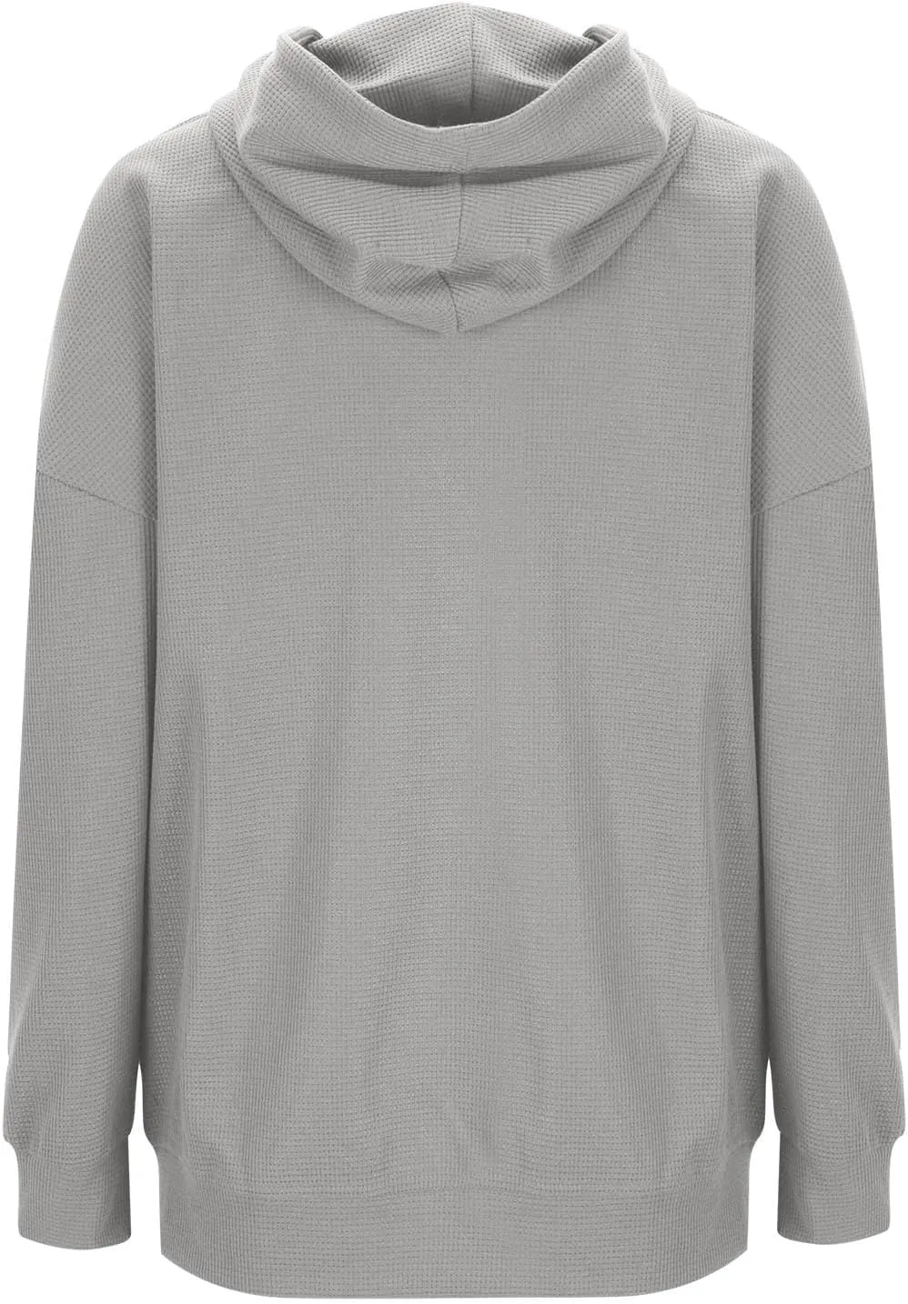 Ladies Oversized Hoodies Casual Long Sleeve Drawstring Waffle Pullover Tops Preppy Sweatshirt Fall Trendy Clothes