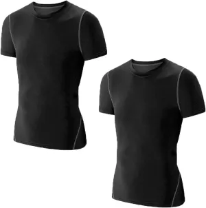 LANBAOSI Kids Boy's Compression Shirts Child's Quick Dry Sports Undershirts Short Sleeve Baselayer Tee Tops