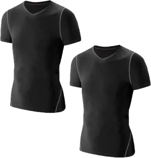 LANBAOSI Kids Boy's Compression Shirts Child's Quick Dry Sports Undershirts Short Sleeve Baselayer Tee Tops
