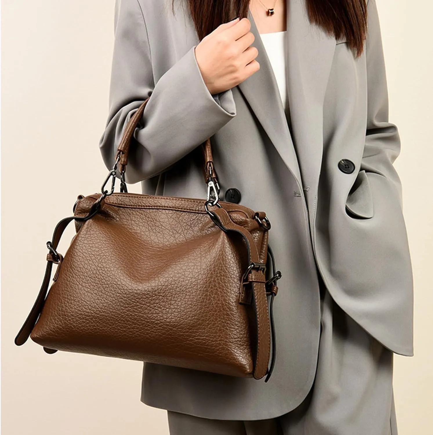 Large Hobo Tote Bag for Women Top Handle Satchel Crossbody Shoulder Purse Genuine Leather Bags for Work or Travel