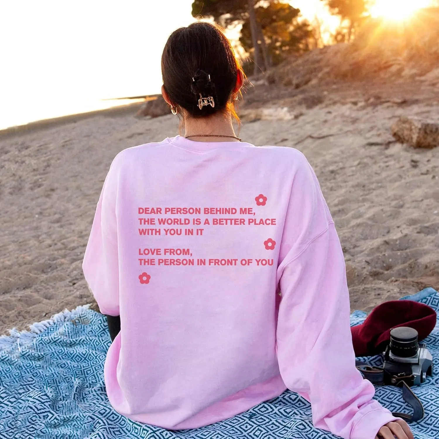 LASFOUR Have A Good Day Hoodies With Sayings On Back for Teen Girls, Trendy Sweatshirts for Teen Girls, Preppy Sweatshirts