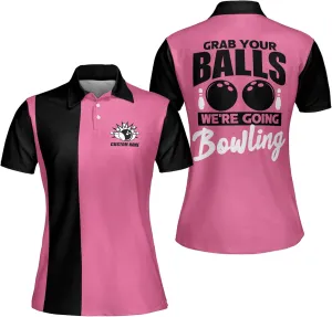 LASFOUR Personalized 3D Funny Bowling Shirts for Women, Custom Bowling Team Shirts for Women, Women Bowling Jerseys