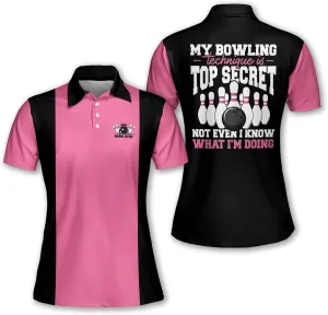 LASFOUR Personalized 3D Funny Bowling Shirts for Women, Custom Bowling Team Shirts for Women, Women Bowling Jerseys