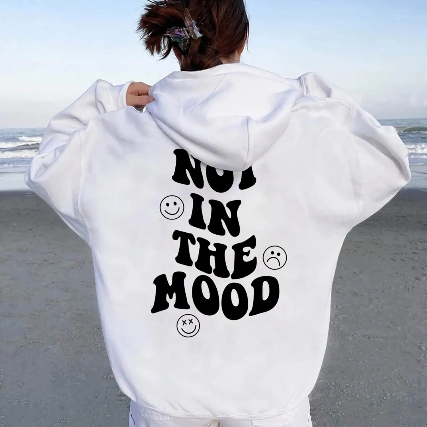 LASFOUR Trendy Oversized Hoodies With Words On Back for Teen Girls, Preppy Sweatshirts, Cute Oversized Shirts for Teen Girls