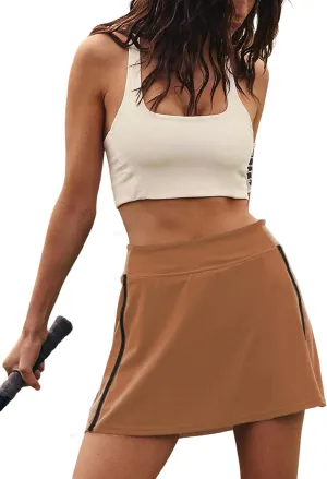 Lianlive Women's Tennis Skirt High Waisted Athletic Mini Skort with Pockets Built-in Shorts Active Golf Skirts for Sports