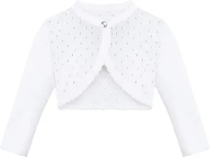 Lilax Baby Girls' Knit Long Sleeve One Button Closure Bolero Shrug