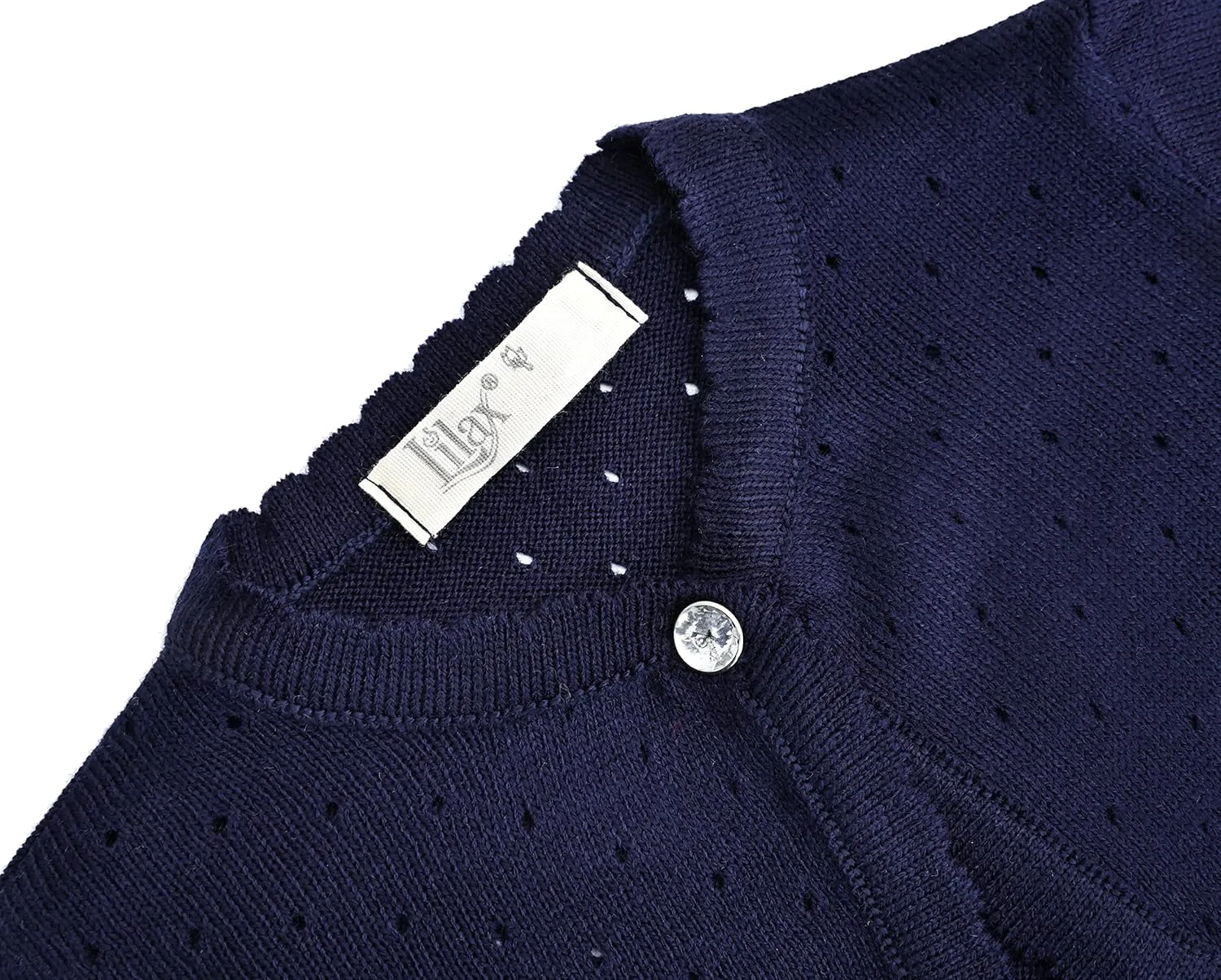 Lilax Baby Girls' Knit Long Sleeve One Button Closure Bolero Shrug