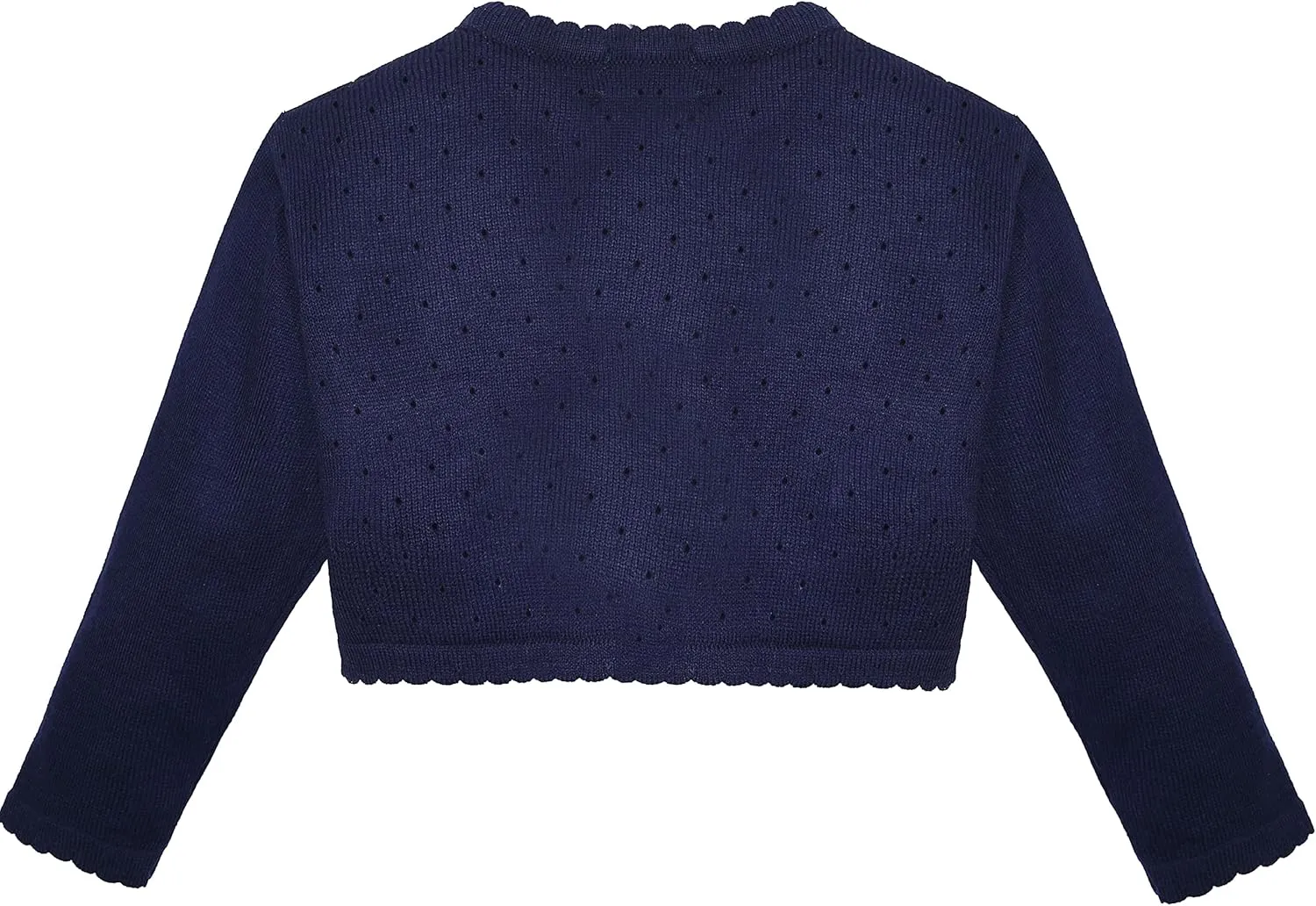 Lilax Baby Girls' Knit Long Sleeve One Button Closure Bolero Shrug