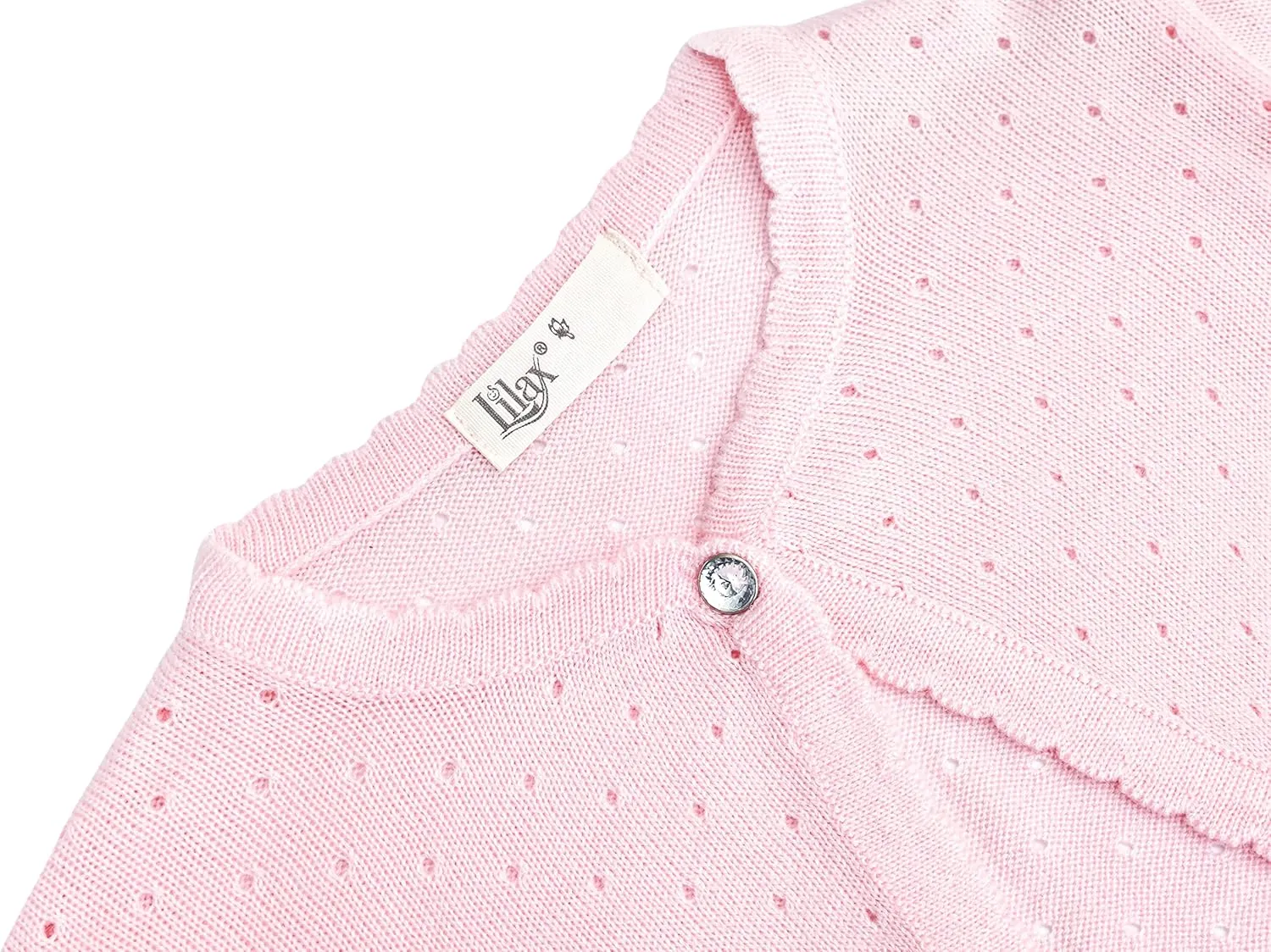 Lilax Baby Girls' Knit Long Sleeve One Button Closure Bolero Shrug