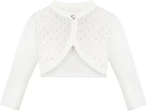 Lilax Baby Girls' Knit Long Sleeve One Button Closure Bolero Shrug