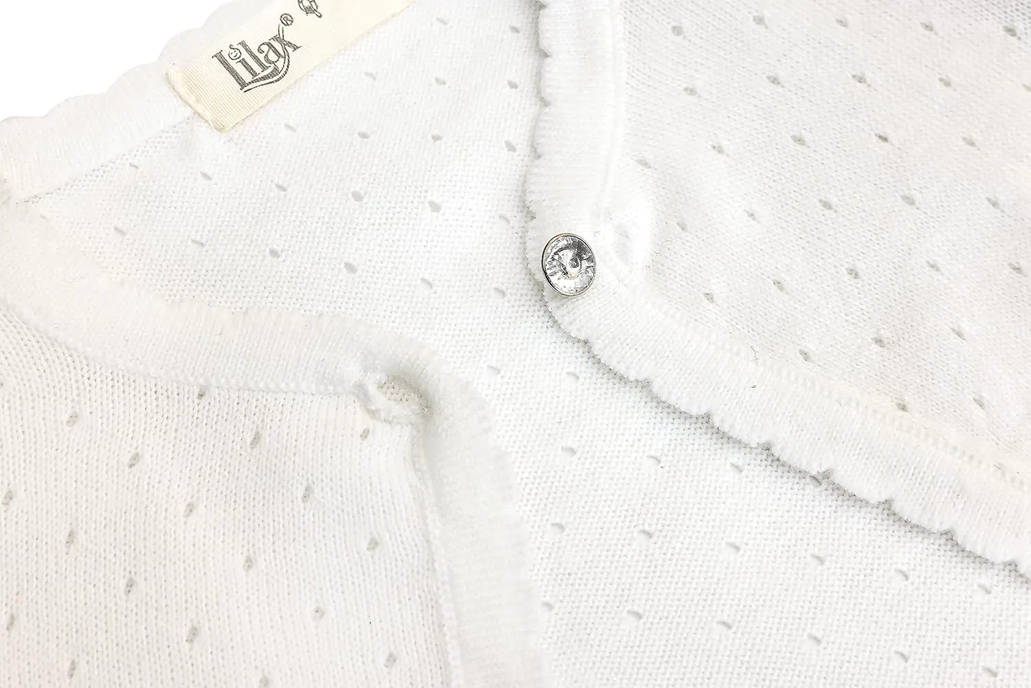 Lilax Baby Girls' Knit Long Sleeve One Button Closure Bolero Shrug