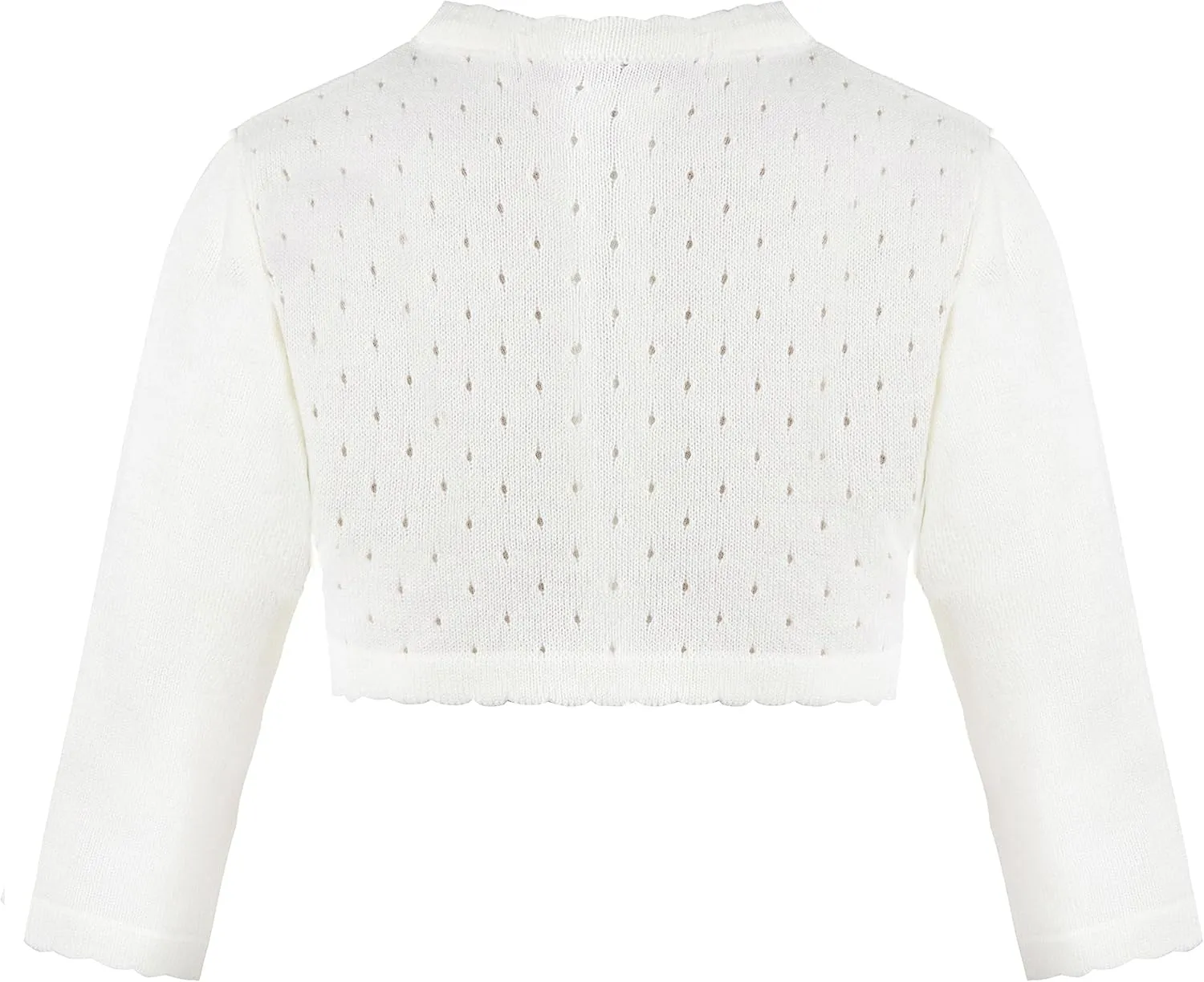 Lilax Baby Girls' Knit Long Sleeve One Button Closure Bolero Shrug