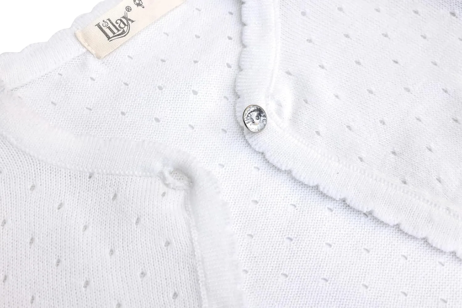 Lilax Baby Girls' Knit Long Sleeve One Button Closure Bolero Shrug
