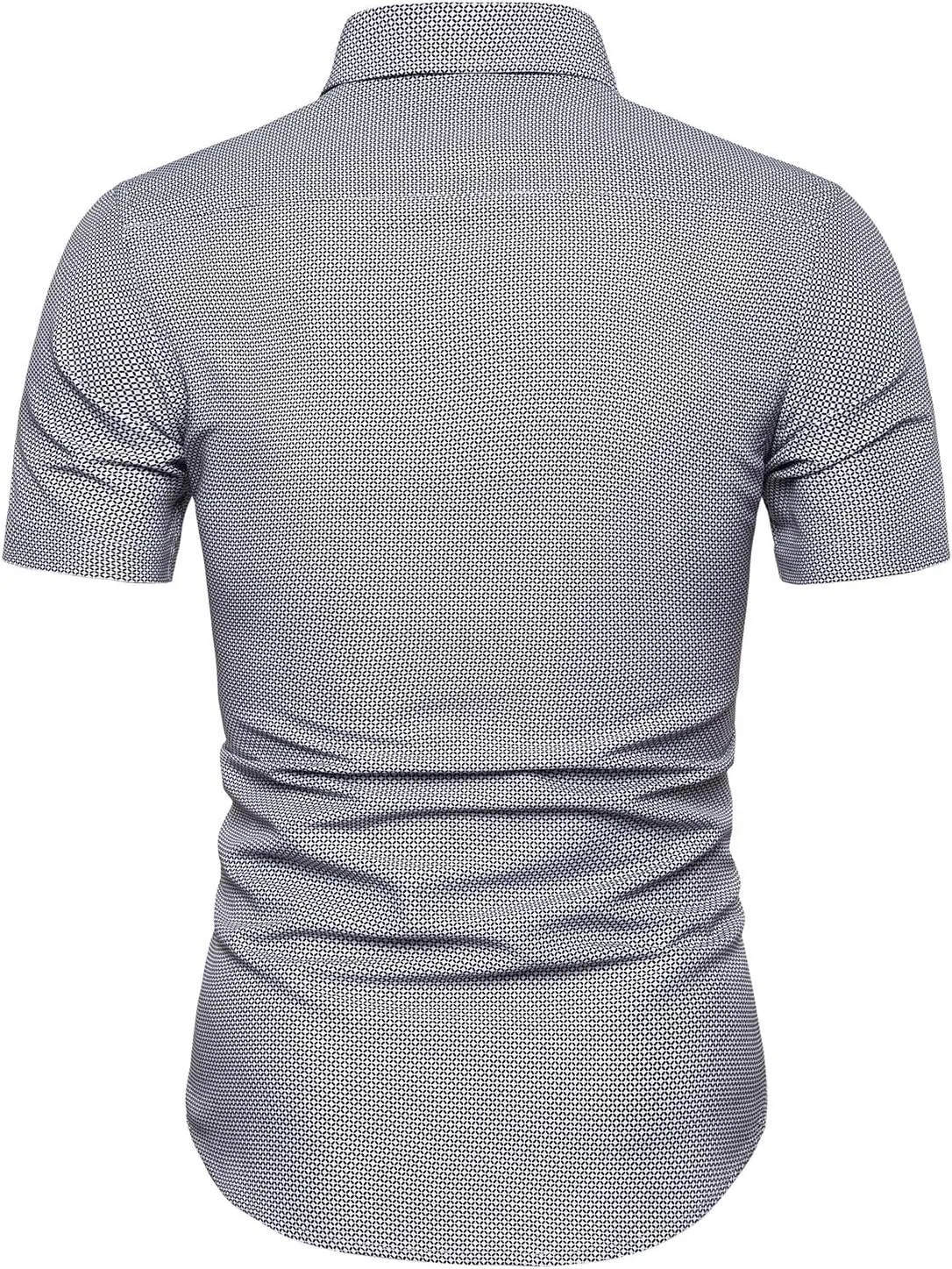 LOCALMODE Men's Regular Fit Cotton Business Casual Shirt Solid Short Sleeve Button Down Dress Shirts