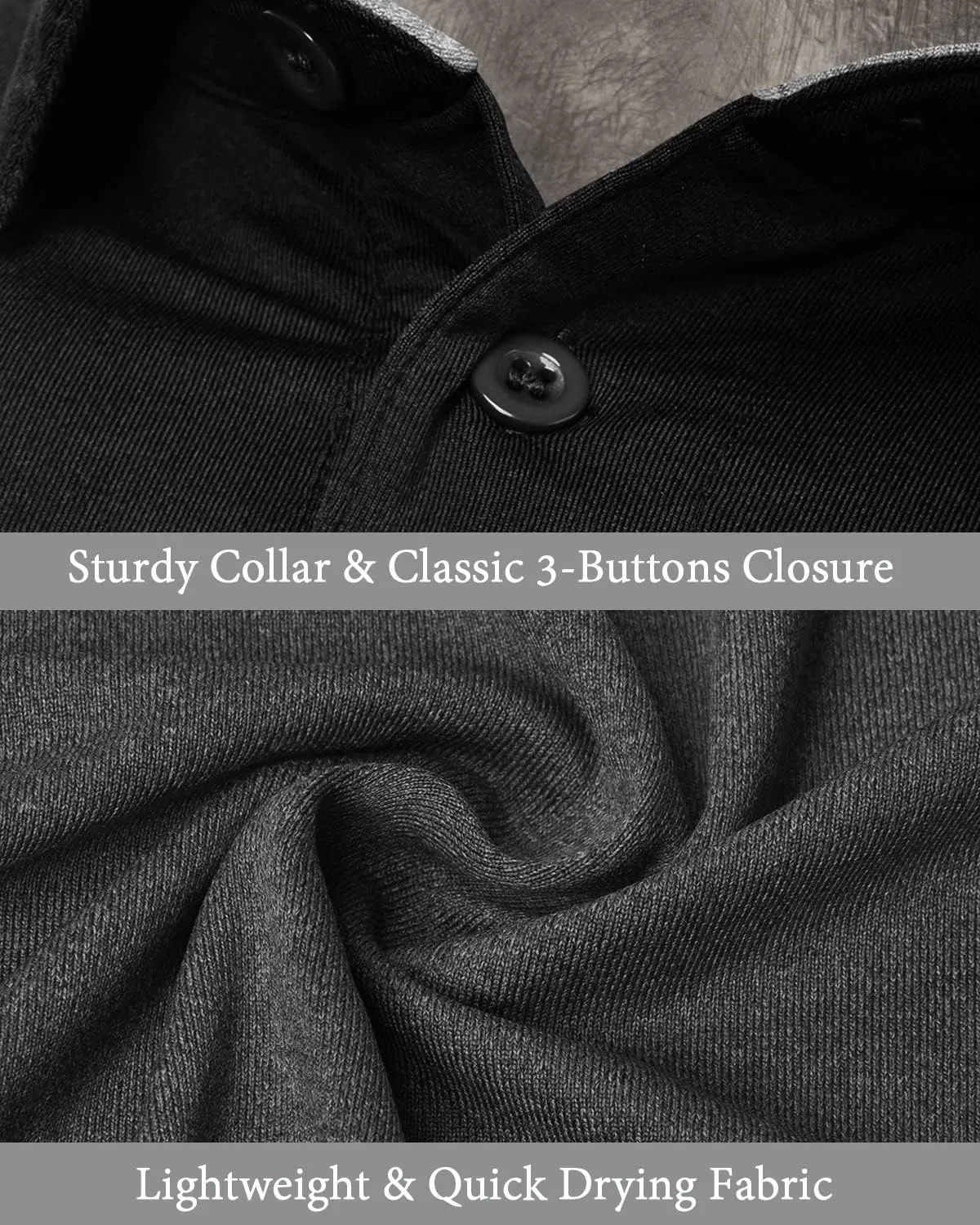 Long Sleeve Polo Shirts for Men Casual Dress Polo Tee Shirts Lightweight Quick Dry Collared Golf Shirt