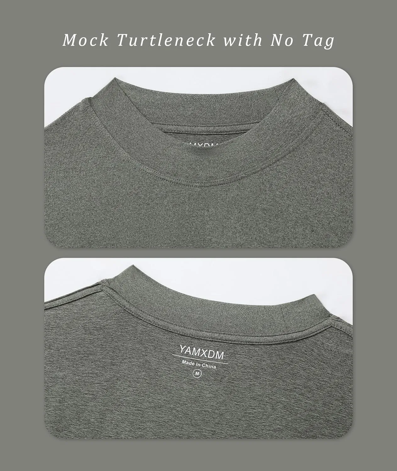 Long Sleeve Shirts for Men Mock Turtleneck Moisture Wicking Business Casual Pullover Undershirts Mens Tee Shirt Top