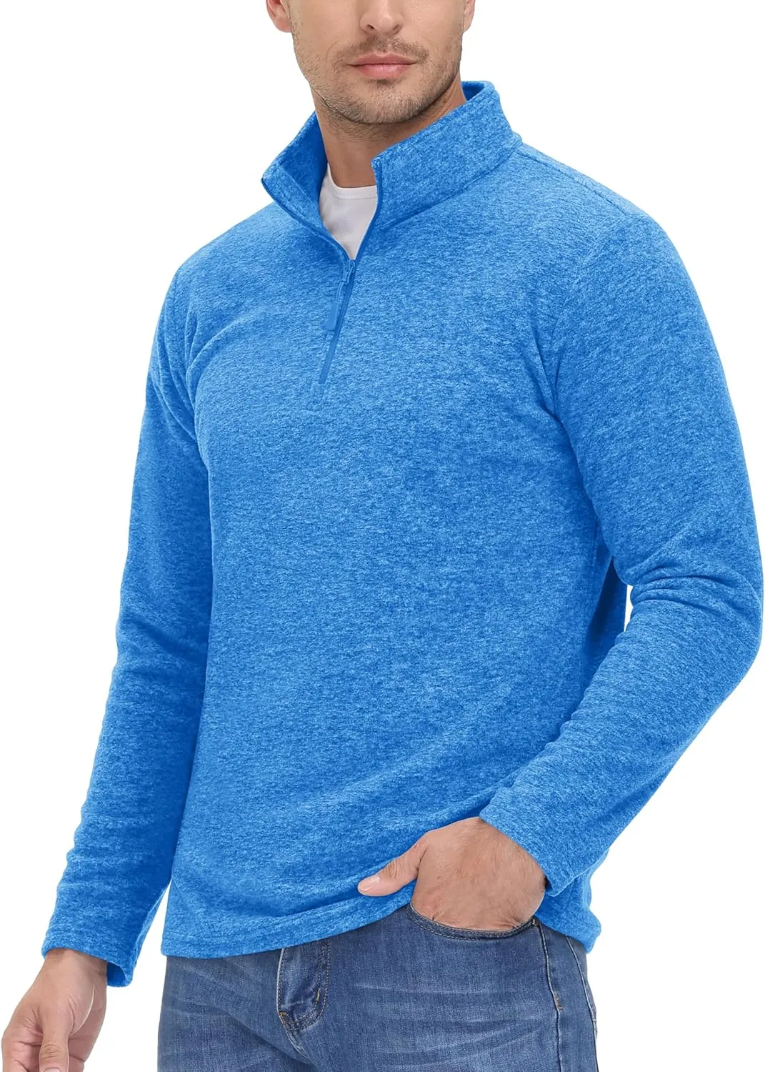 MAGCOMSEN Men's Shirts 1/4 Zip Fleece Pullover Mid-Weight Long Sleeve Sweatshirts Athletic Shirts
