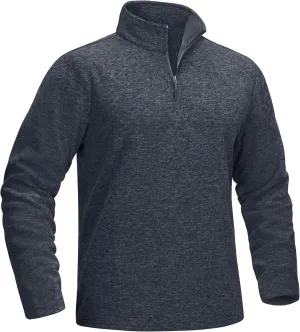 MAGCOMSEN Men's Shirts 1/4 Zip Fleece Pullover Mid-Weight Long Sleeve Sweatshirts Athletic Shirts