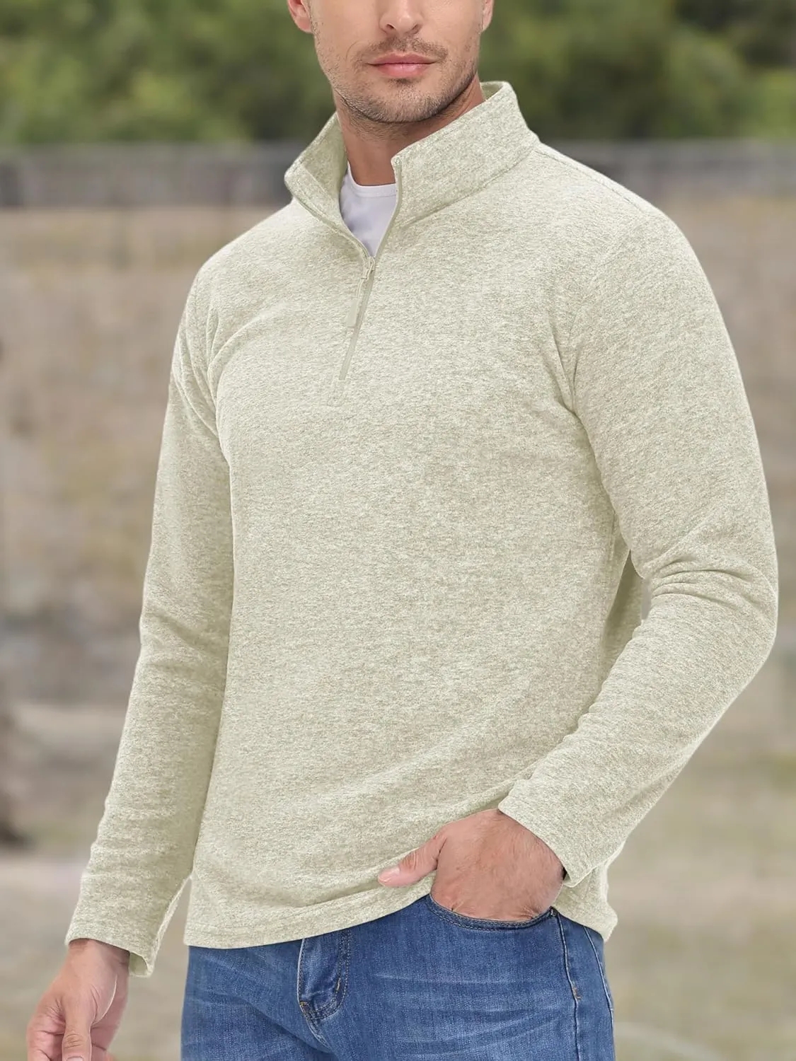 MAGCOMSEN Men's Shirts 1/4 Zip Fleece Pullover Mid-Weight Long Sleeve Sweatshirts Athletic Shirts