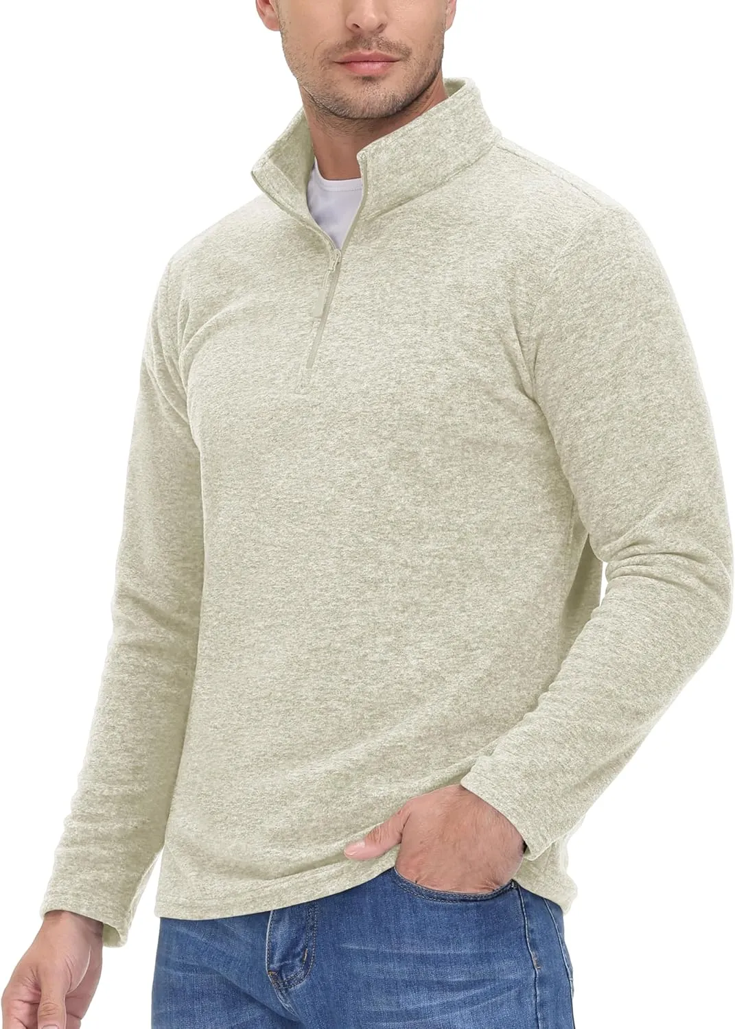 MAGCOMSEN Men's Shirts 1/4 Zip Fleece Pullover Mid-Weight Long Sleeve Sweatshirts Athletic Shirts
