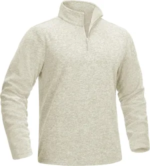 MAGCOMSEN Men's Shirts 1/4 Zip Fleece Pullover Mid-Weight Long Sleeve Sweatshirts Athletic Shirts