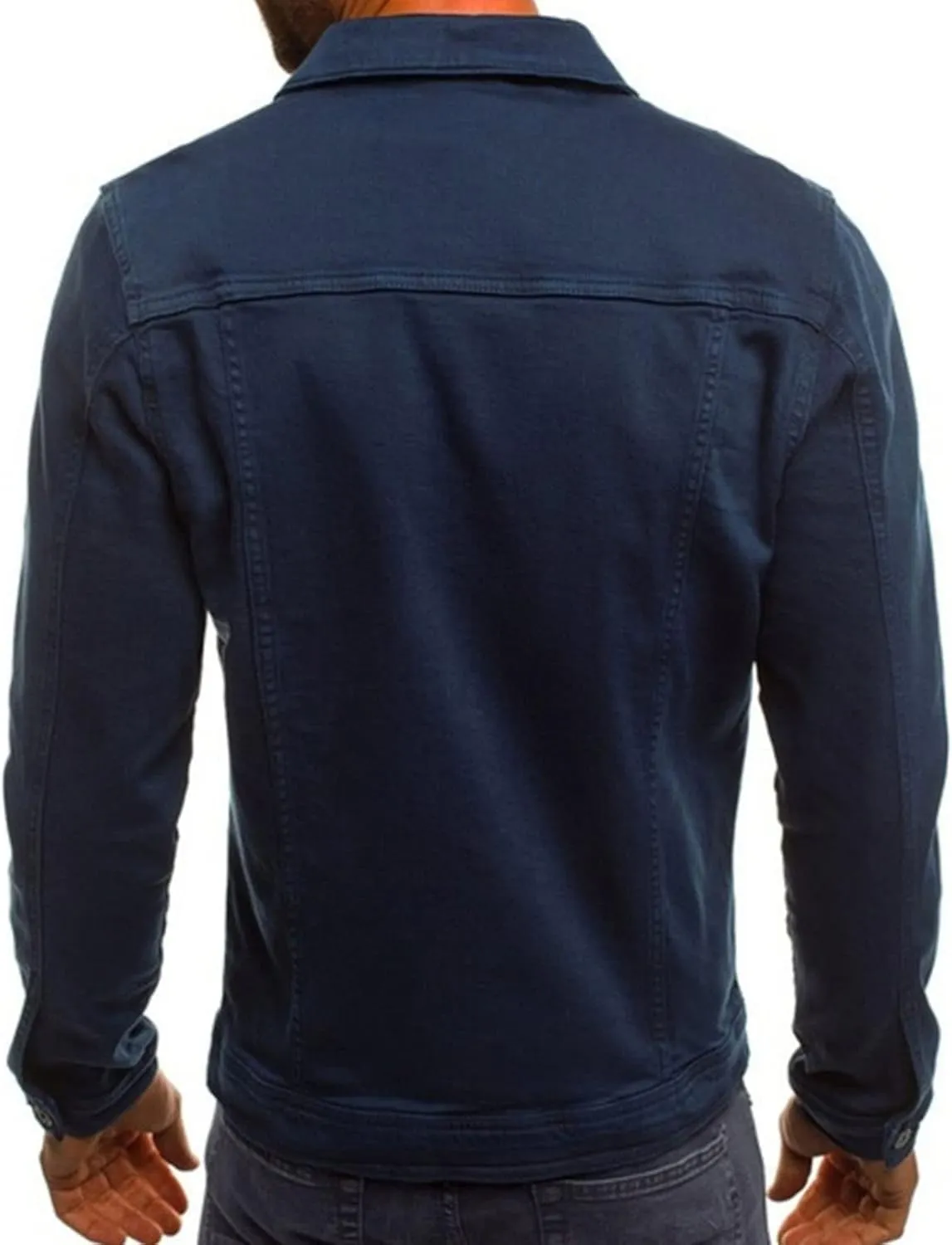 Maiyifu-GJ Men's Distressed Denim Jacket Long Sleeve Button Down Jean Coat Fashion Casual Slim Fit Trucker Biker Jackets