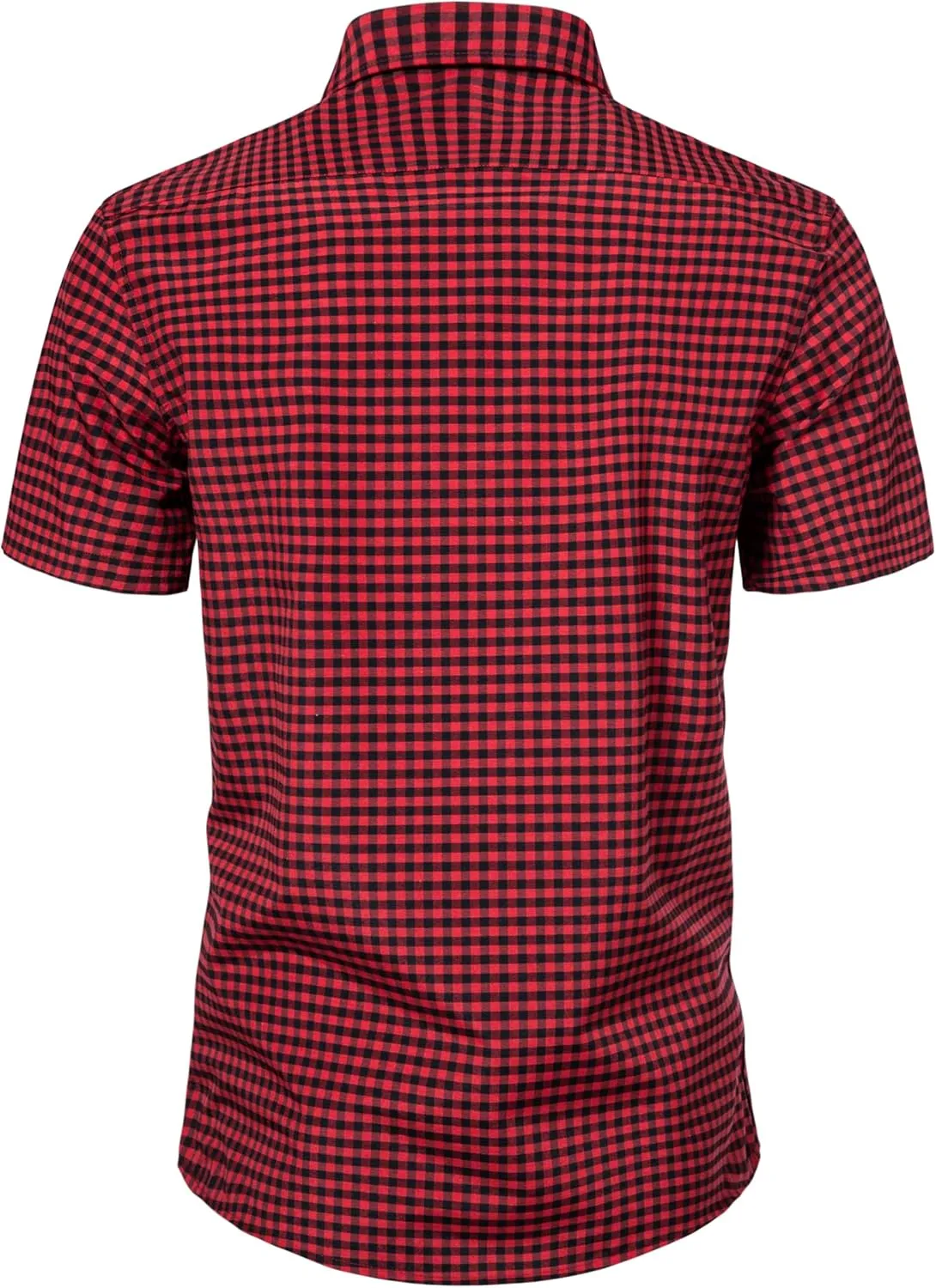 Manwan walk Mens Short Sleeve Plaid Casual Button Down Shirts Gingham Regular Fit Dress Shirts