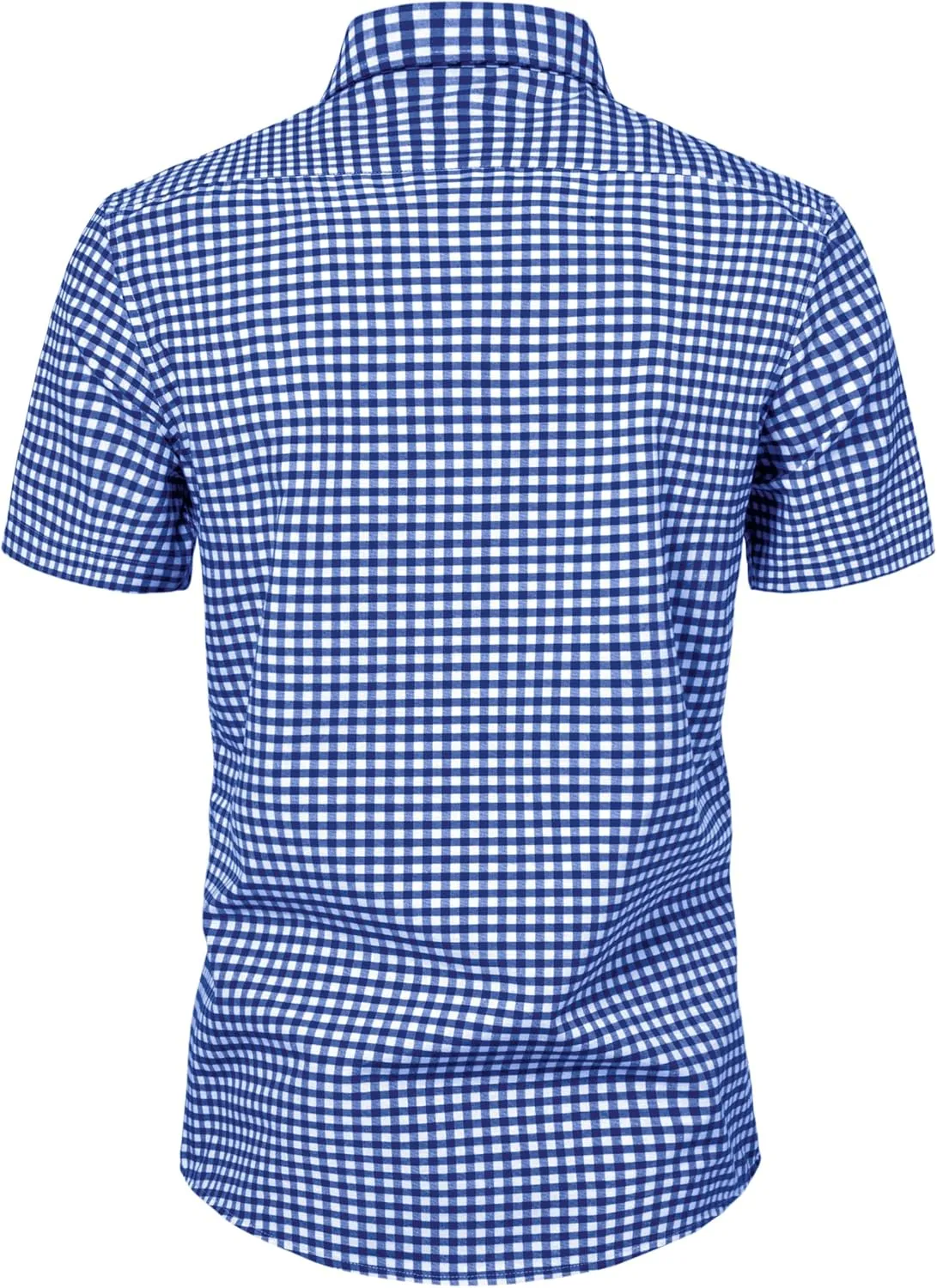 Manwan walk Mens Short Sleeve Plaid Casual Button Down Shirts Gingham Regular Fit Dress Shirts