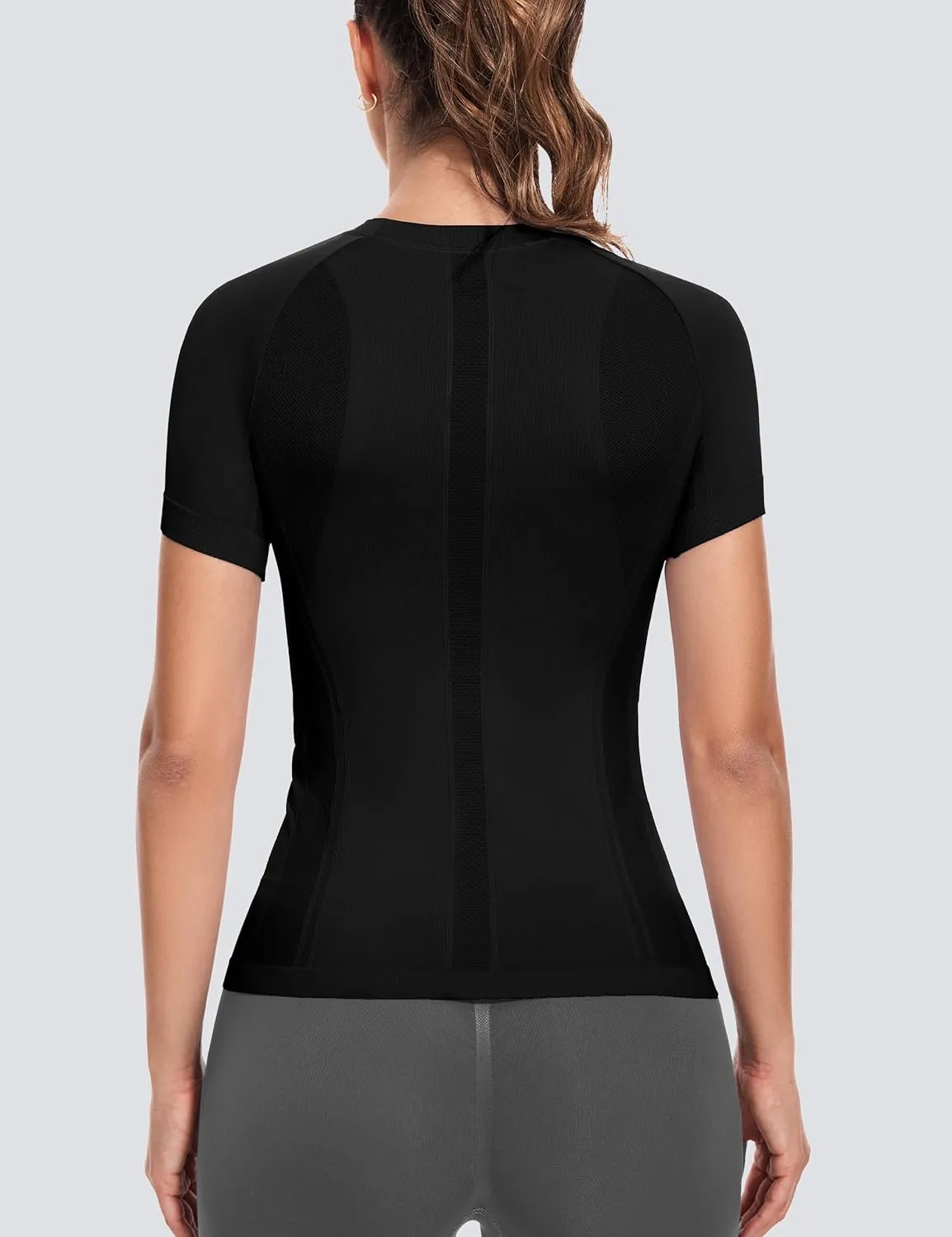 MathCat Short Sleeve Workout Tops for Women,Workout Shirts for Women,Seamless Yoga Athletic Shirts Gym Running Shirts