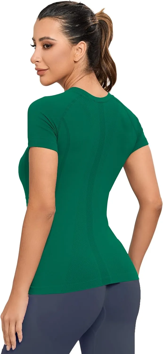 MathCat Workout Shirts for Women, Workout Tops for Women, Yoga Short Sleeve Shirts Soft Seamless Gym Shirts