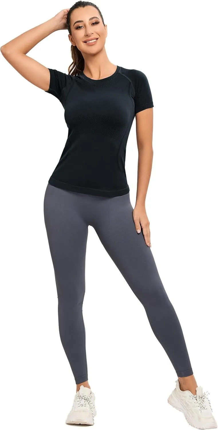 MathCat Workout Shirts for Women, Workout Tops for Women, Yoga Short Sleeve Shirts Soft Seamless Gym Shirts