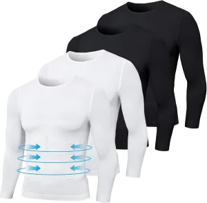 MEETWEE Compression Shirt Men, Long Short Sleeve Athletic Workout Shirt Base Layer Undershirt for Sport Running Fitness