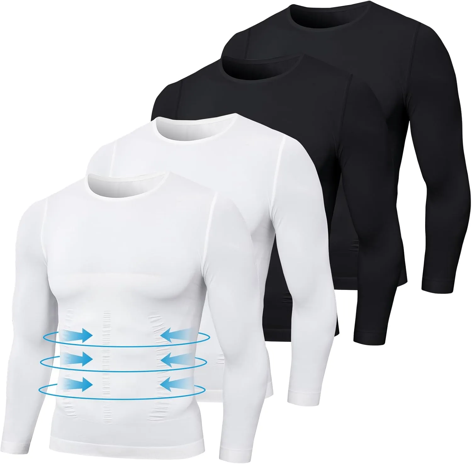 MEETWEE Compression Shirt Men, Long Short Sleeve Athletic Workout Shirt Base Layer Undershirt for Sport Running Fitness