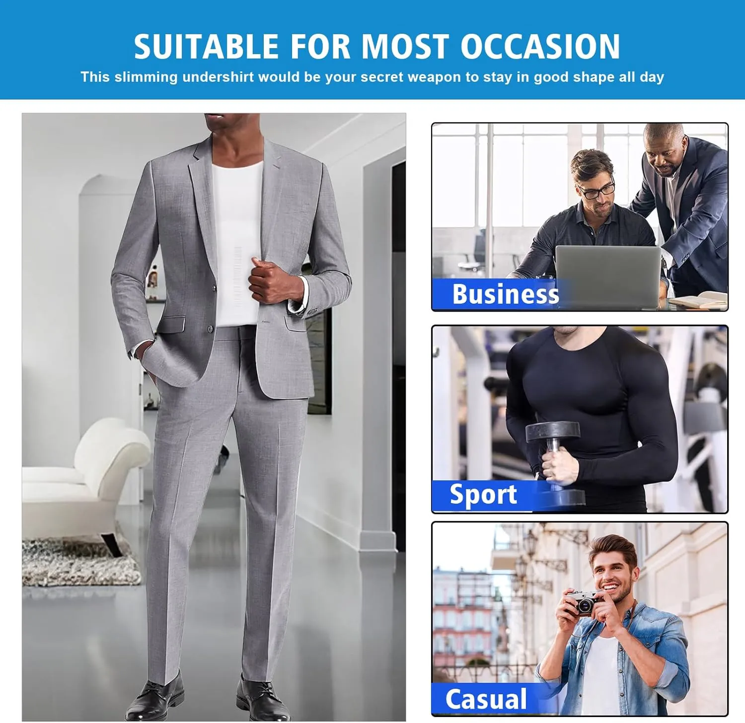 MEETWEE Compression Shirt Men, Long Short Sleeve Athletic Workout Shirt Base Layer Undershirt for Sport Running Fitness